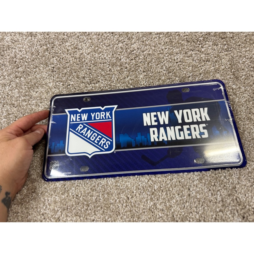 New York Rangers NHL License Plate Rico Industries Blue Hockey Fan Decor MTG7003